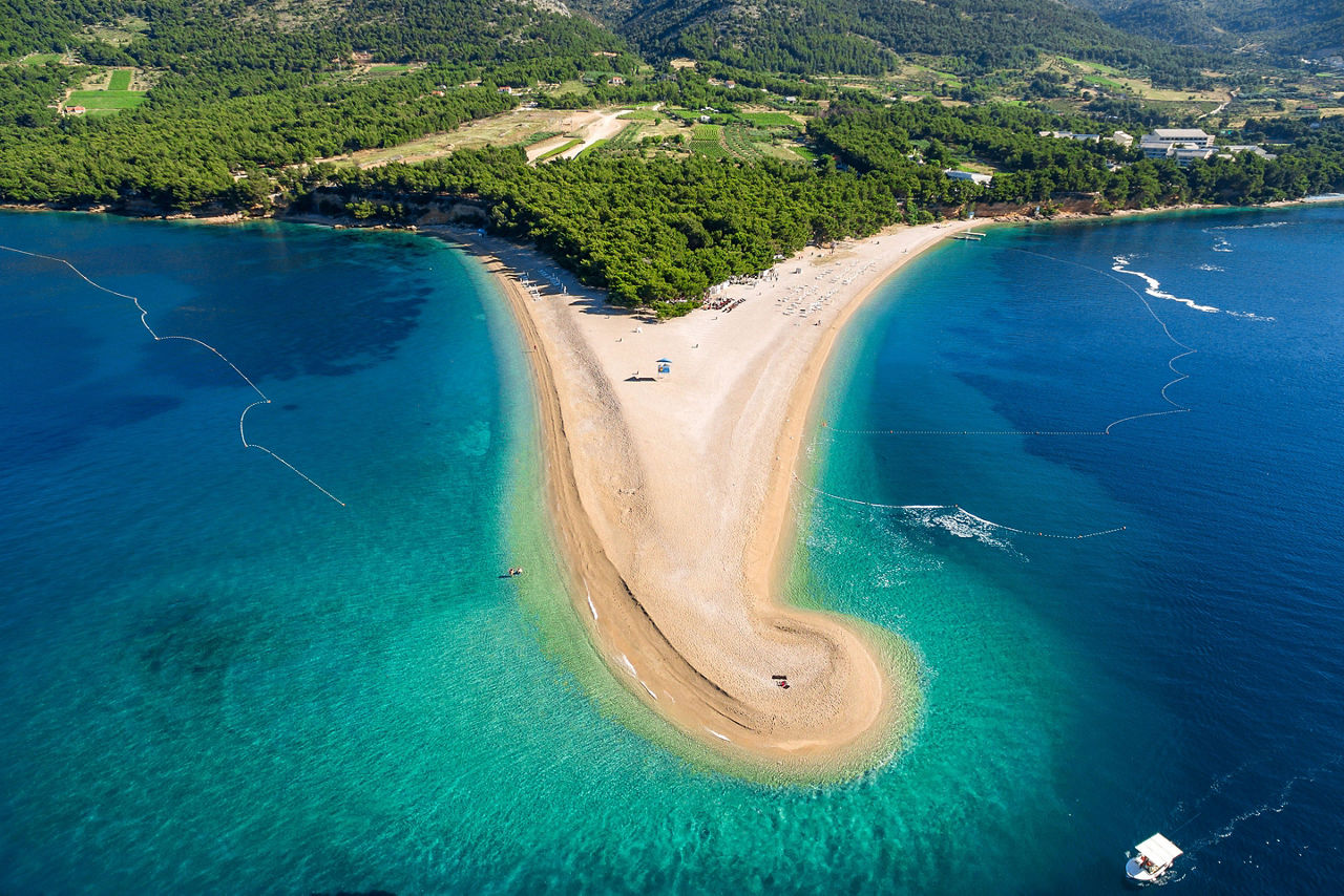 Croatia Brac Zlatni Rat Beach Triangle Clear Ocean