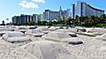 Art installation on the beach during Art Basel. Miami.