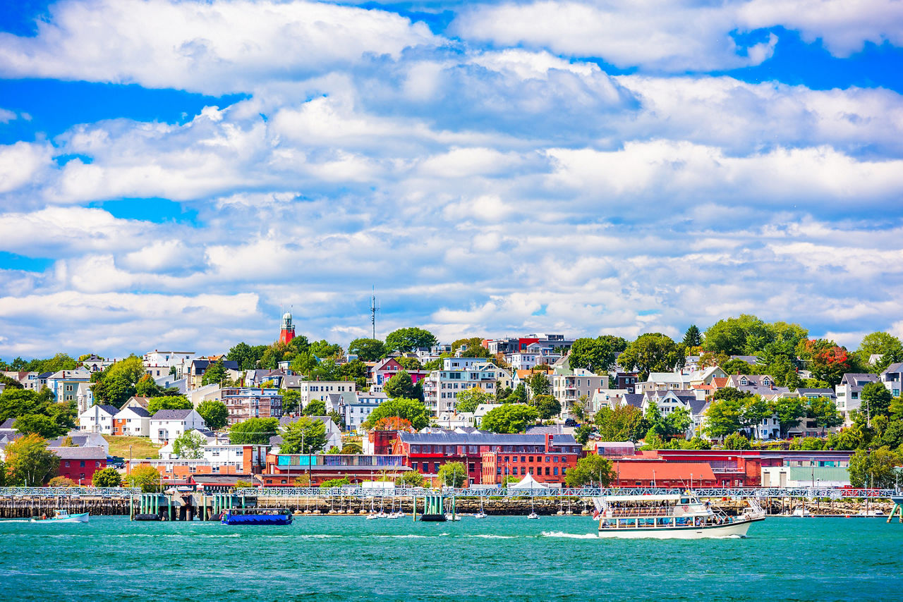 View of the beer city known as Portland in Maine. Northeast America.