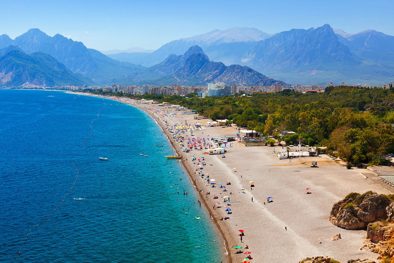 Aerial View of Beach in Antalya, Turkey