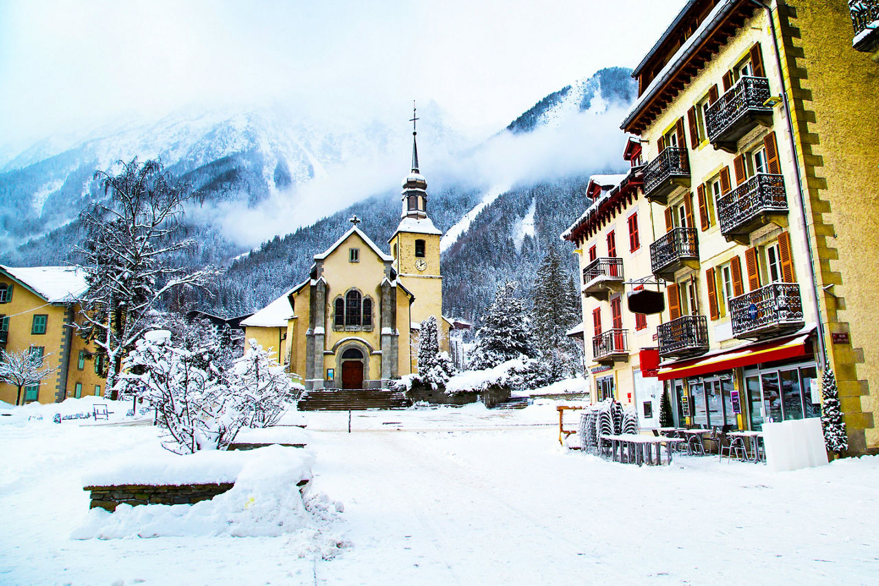 Church Chamonix France French Alps Winter