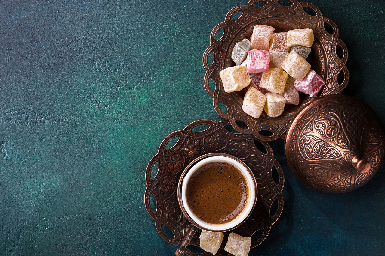 Wash down your Turkish delight with strong, thick Turkish coffee.