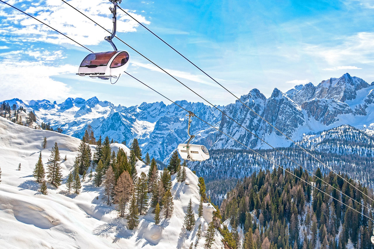 Winter Landscape Dolomites Cortina Dampezzo Ski