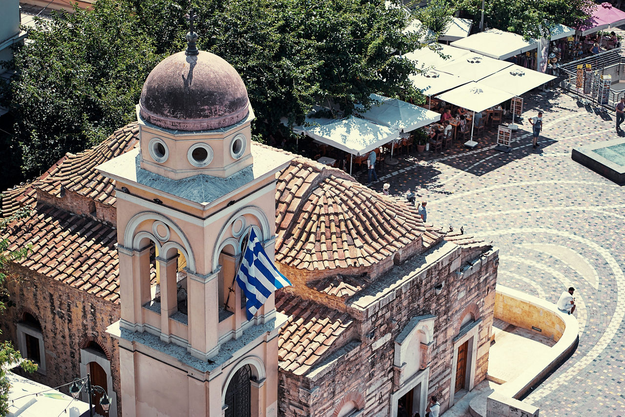 Church of the Pantanassa at Monastiraki square in Athens, Greece.