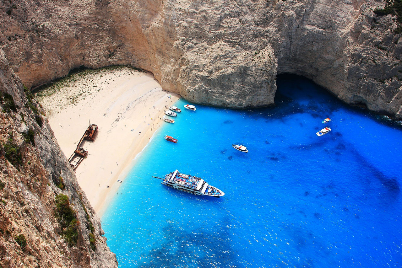 Greece Zakynthos Shipwreck Beach Blue Ocean