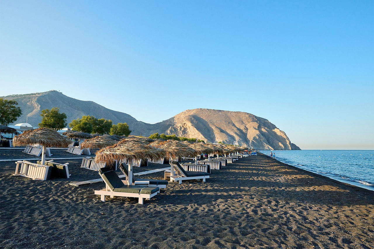 Perivolos beach in the southern part of the island of Santorini