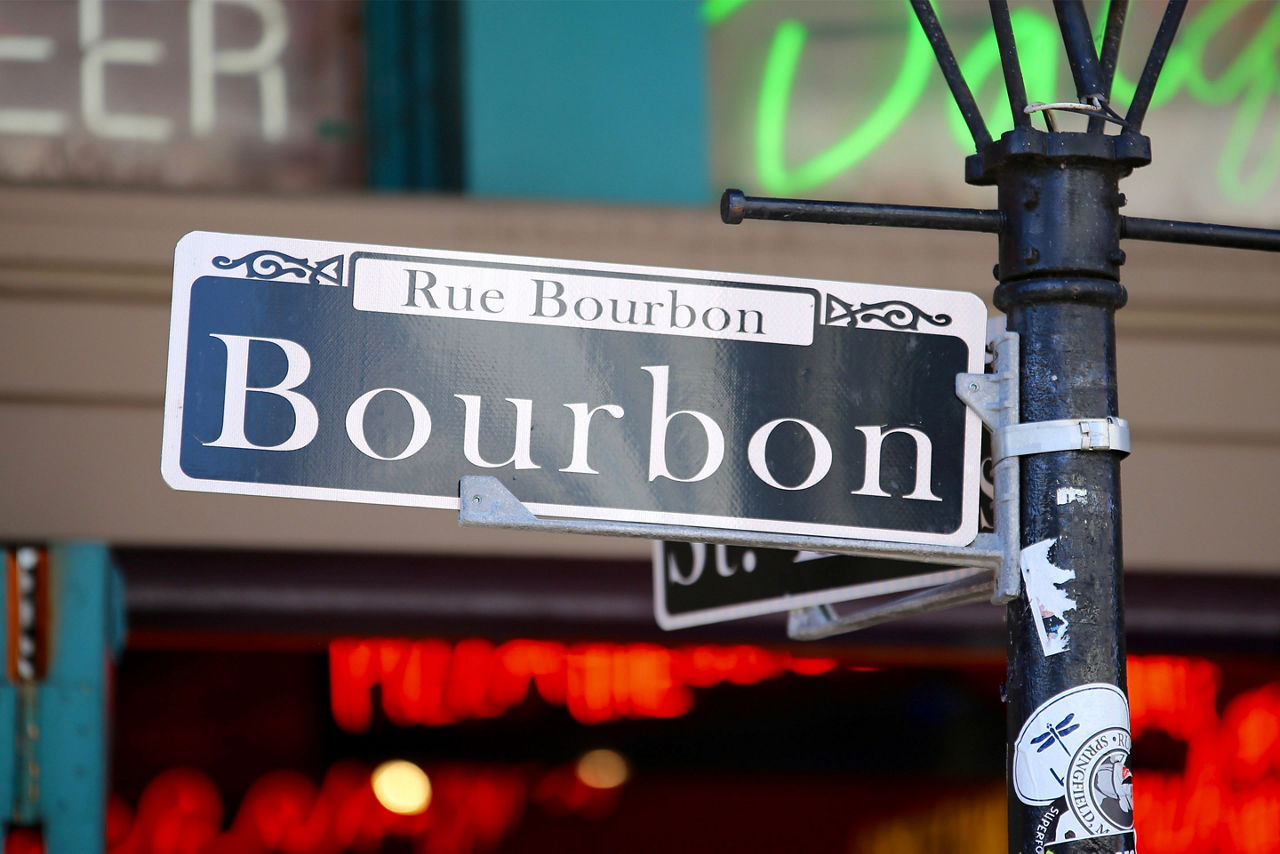 New Orleans Bourbon Street Sign 