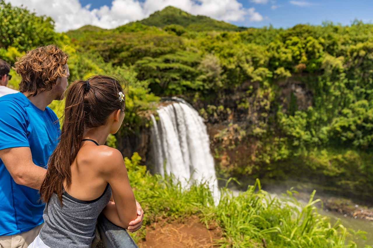 Hawaii Kauai Waterfall Couple