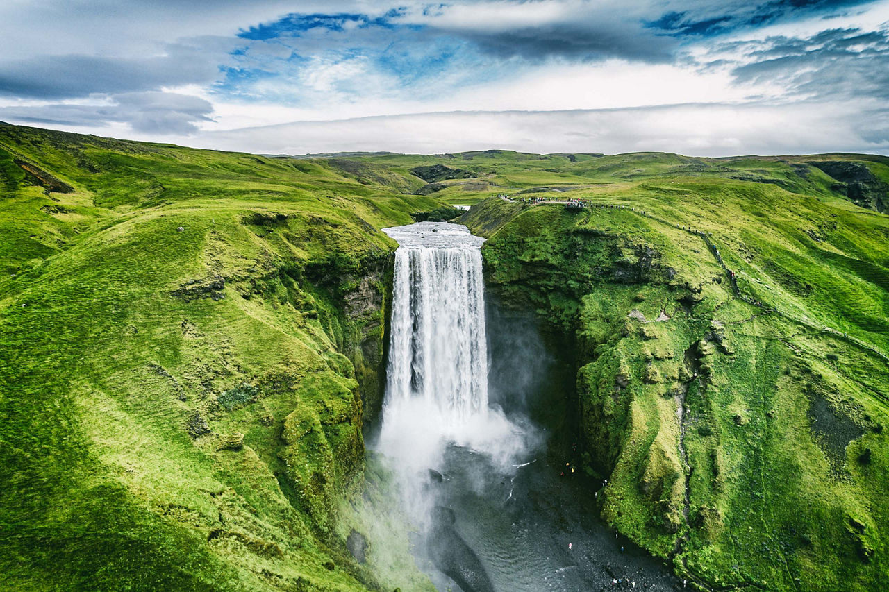 Iceland, Skogafoss Waterfall