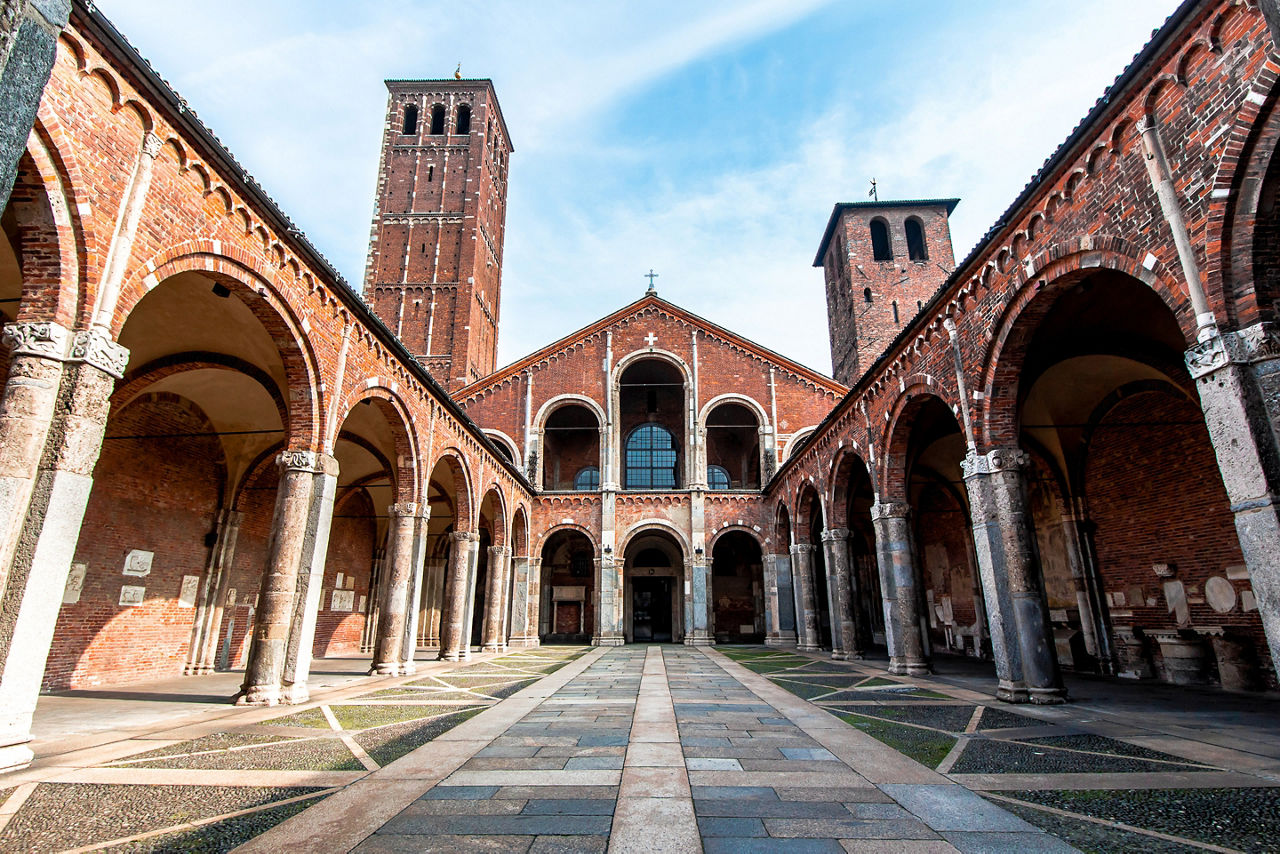 The Basilica of Sant'Ambrogio. Milan, Italy.