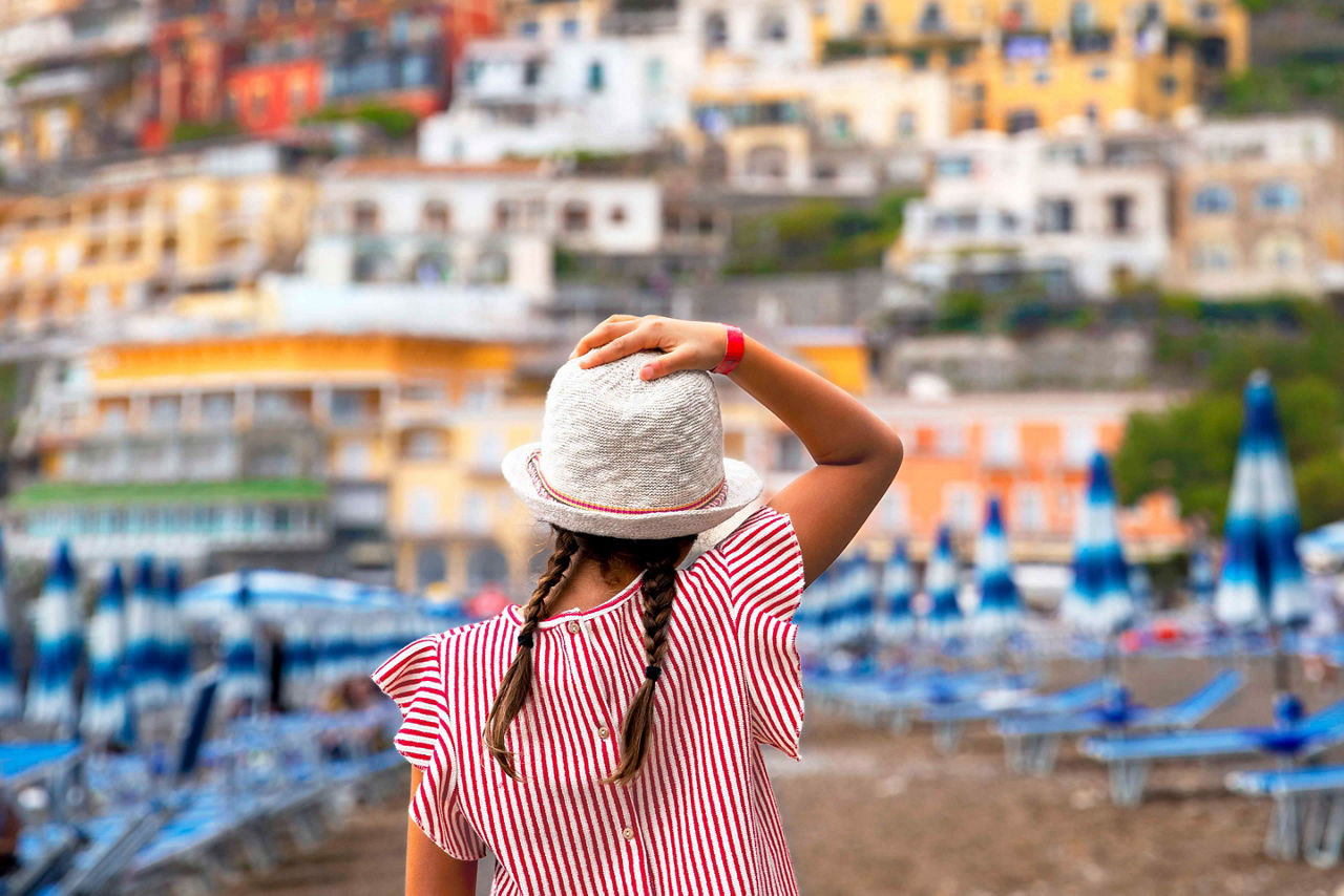 Italy Amalfi Coast Girl Enjoying Landscape