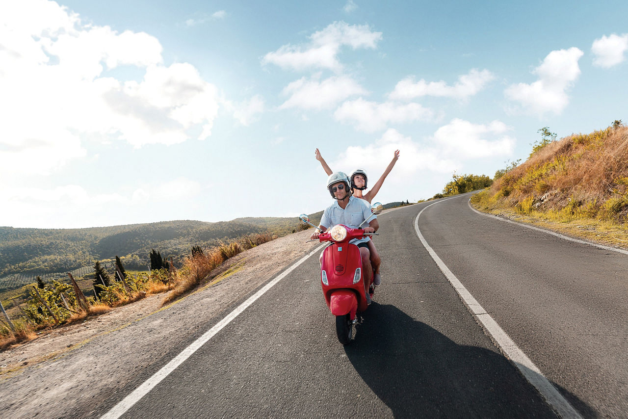 Couple on a Scooter in Italy