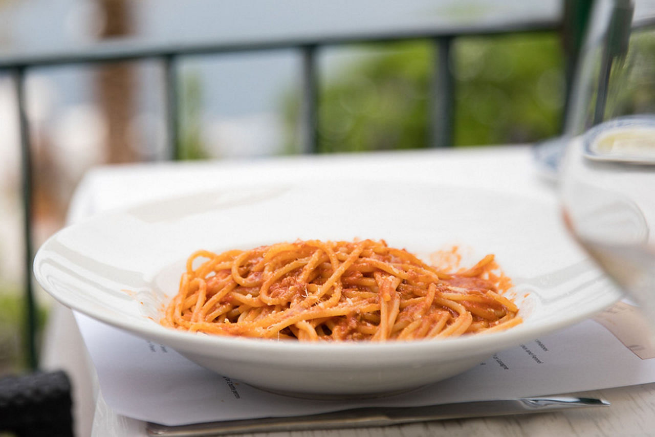 Italy Spaghetti  with Tomato Sauce and Grated Cheese