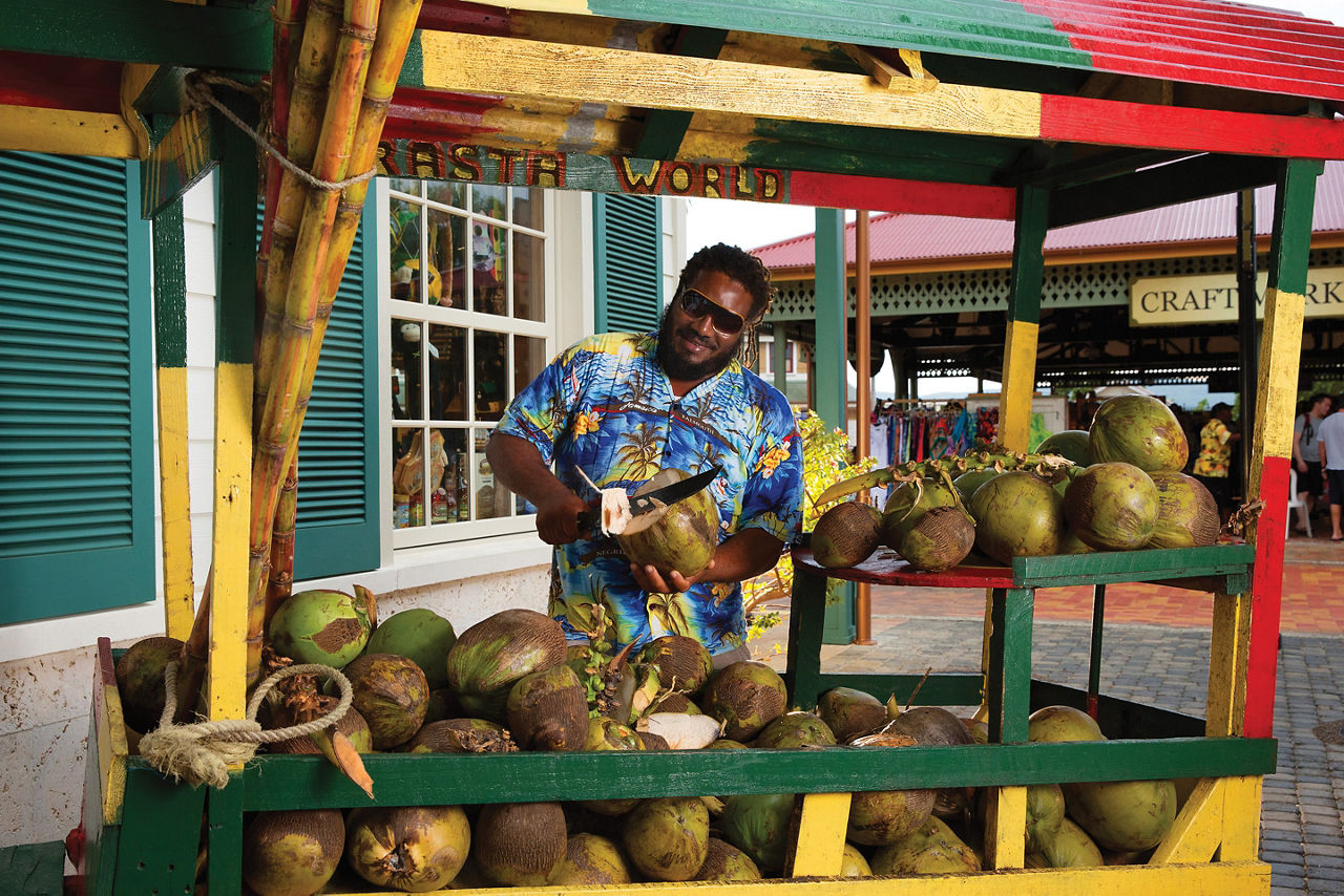 Jamaica Local Market Coconut