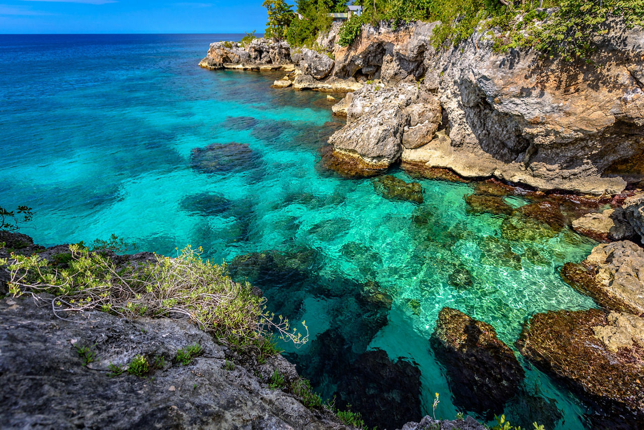 The Scenic Cliffs and Blue Waters of Negril, Jamaica
