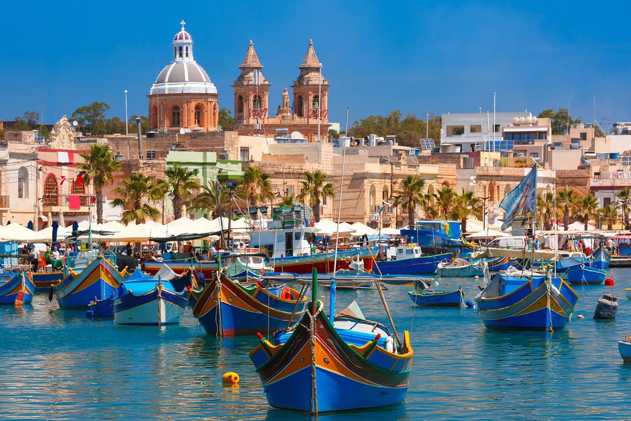 Malta Coast Colorful Fishing Boats