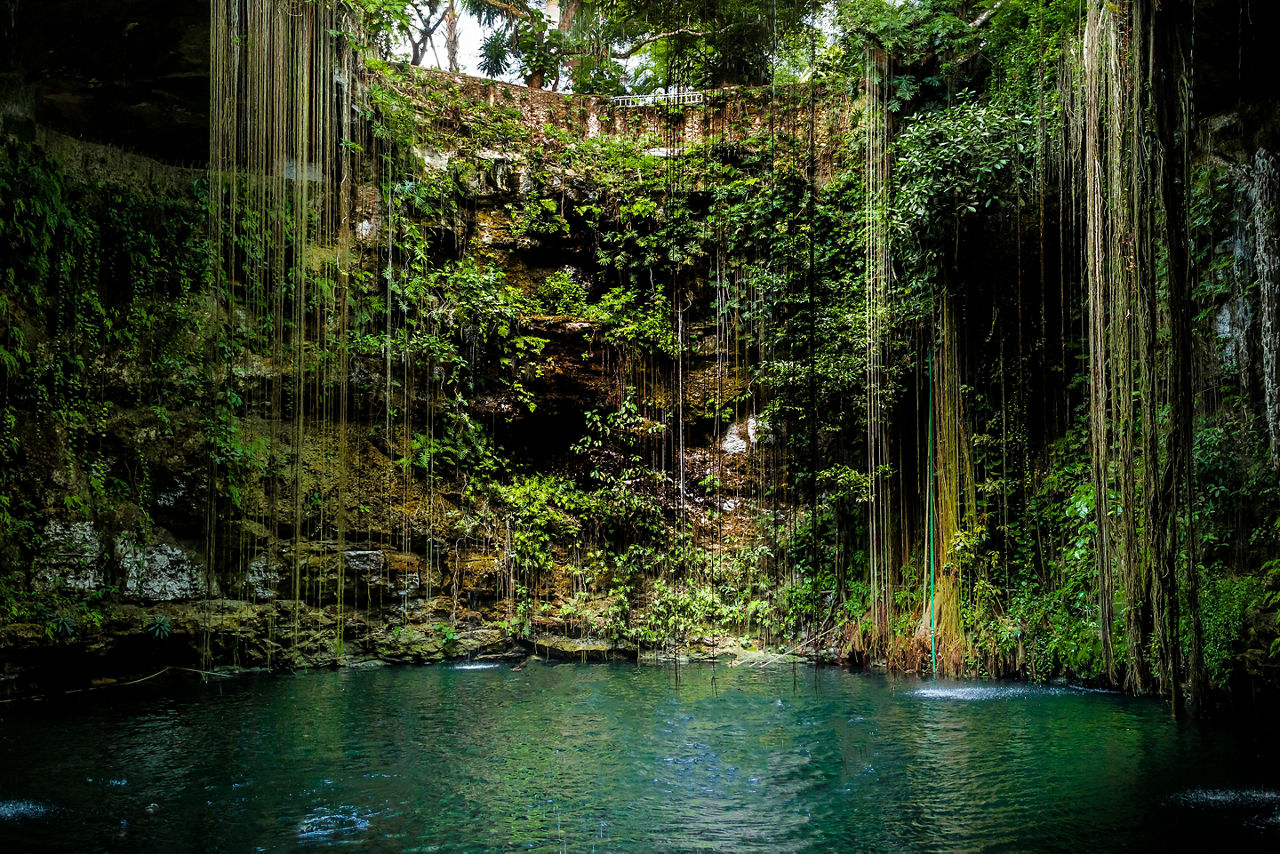 The Ik Kil cenote location Outside Pisté in Yucatán, Mexico