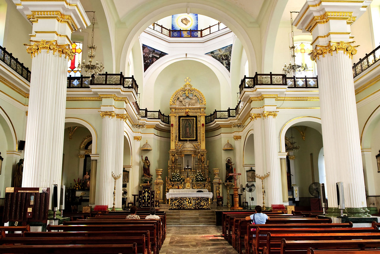 Inside View of Our Lady of Guadalupe Church in Puerto Vallarta Mexico.