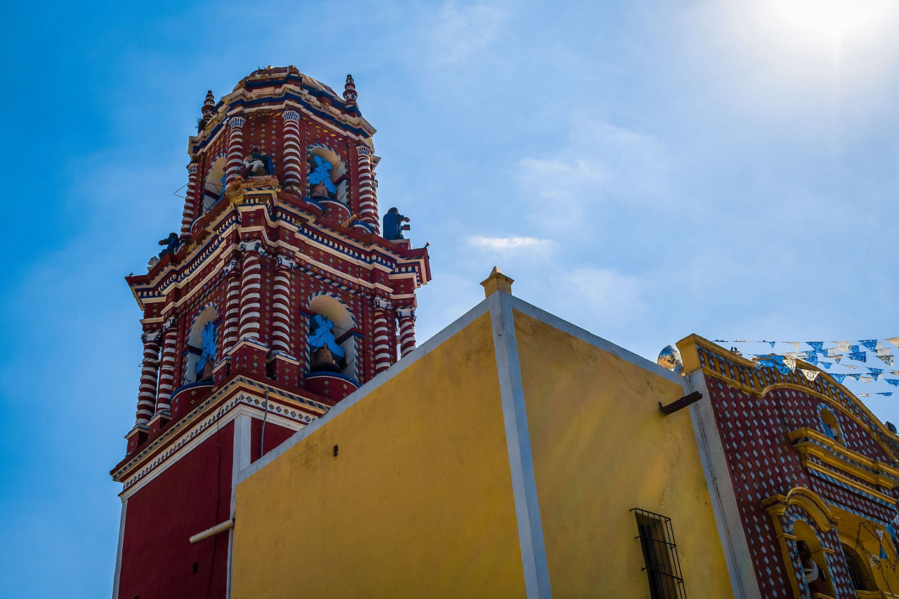 Visiting the Santa Maria Tonantzintla Church in Cholula, Puebla, Mexico