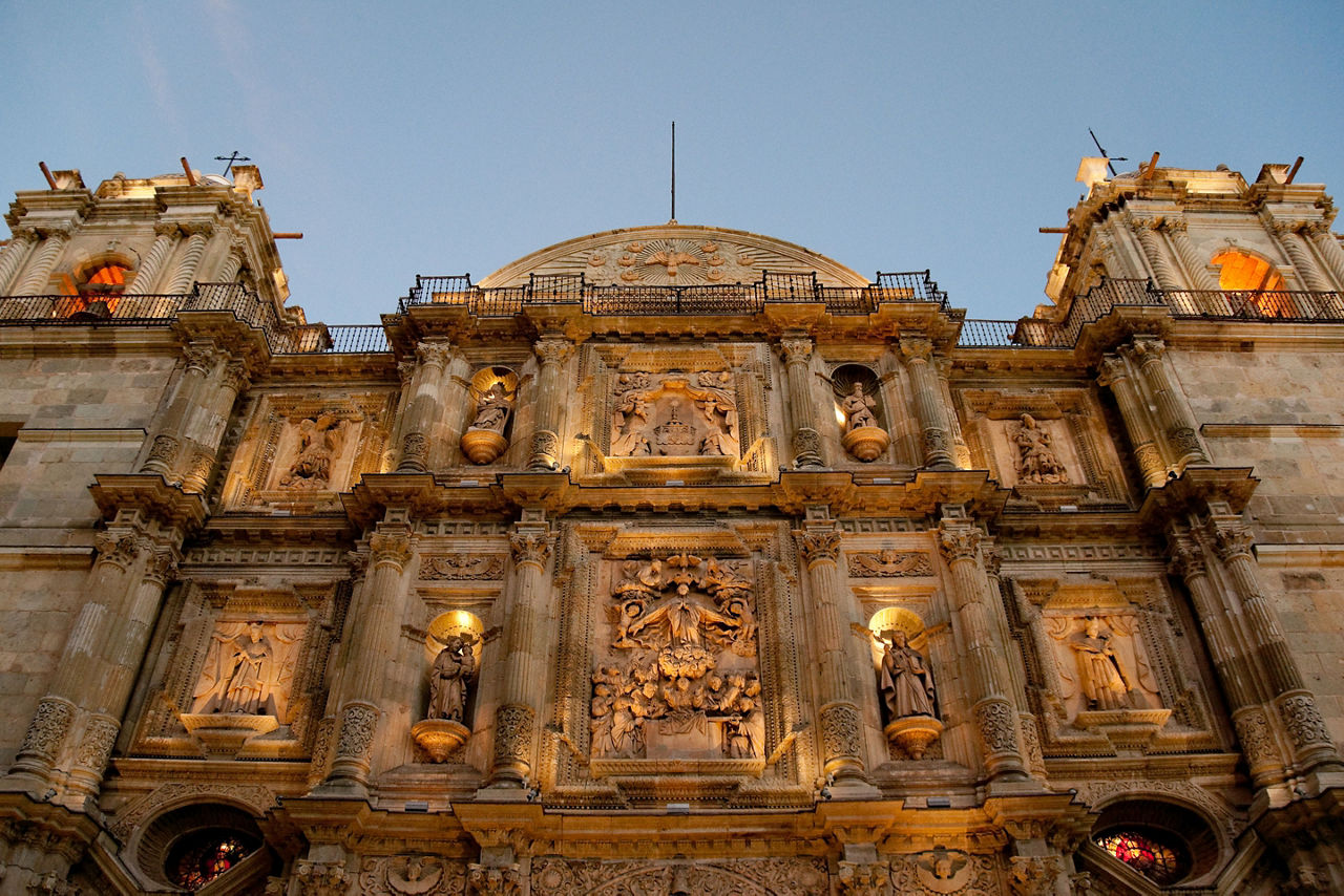 Visiting the Cathedral of Our Lady of the Assumption, Oaxaca, Mexico