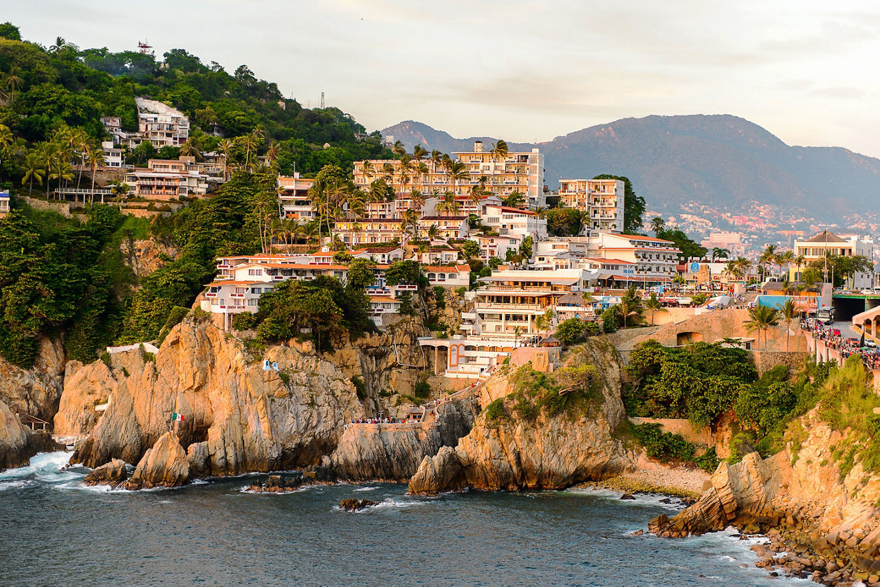 The famous tourist attractions La Quebrada. Acapulco, Mexico.