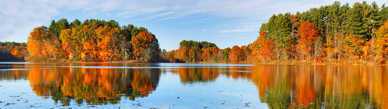 New England Fall Foliage Lake Reflection