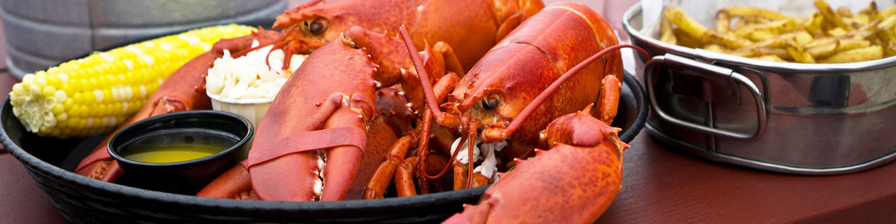 New England Twin Lobster Corn on the Cob with French Fries