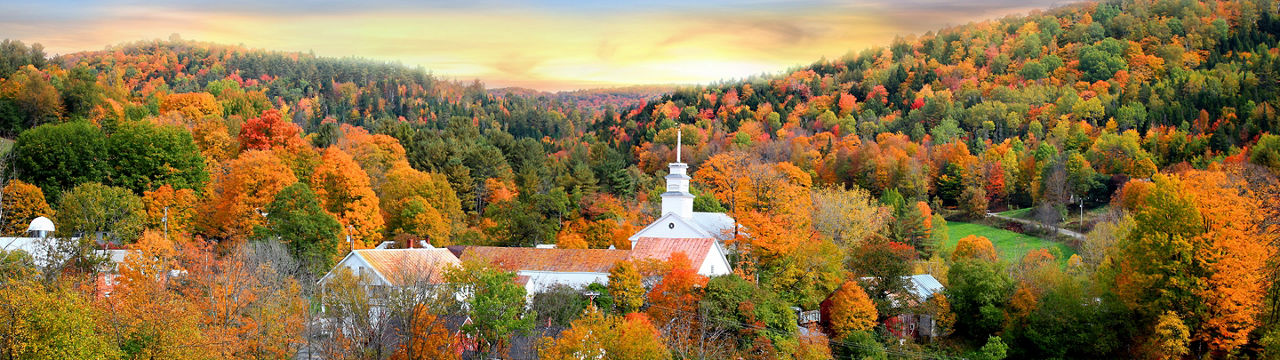 Vermont Fall Small Town