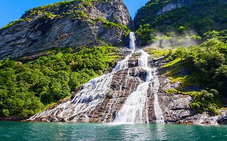 Norway Geirangerfjord Waterfall 