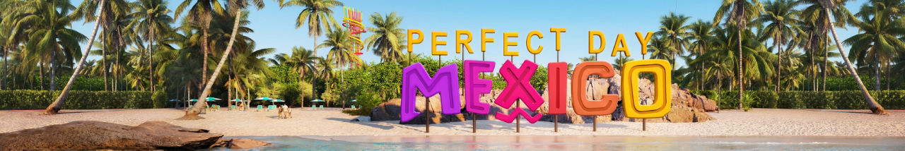 perfect day mexico beach sign banner