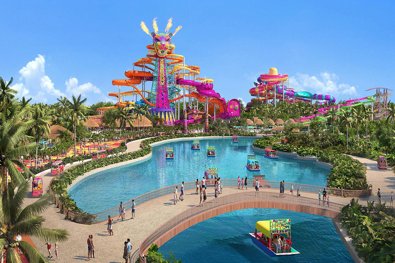 View of Perfect Day Mexico Bridge with Mega Slides