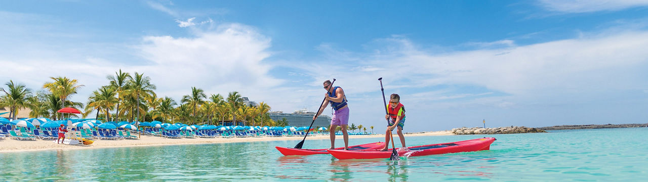 Perfect Day Coco Cay Son and Dad Kayaking Hero