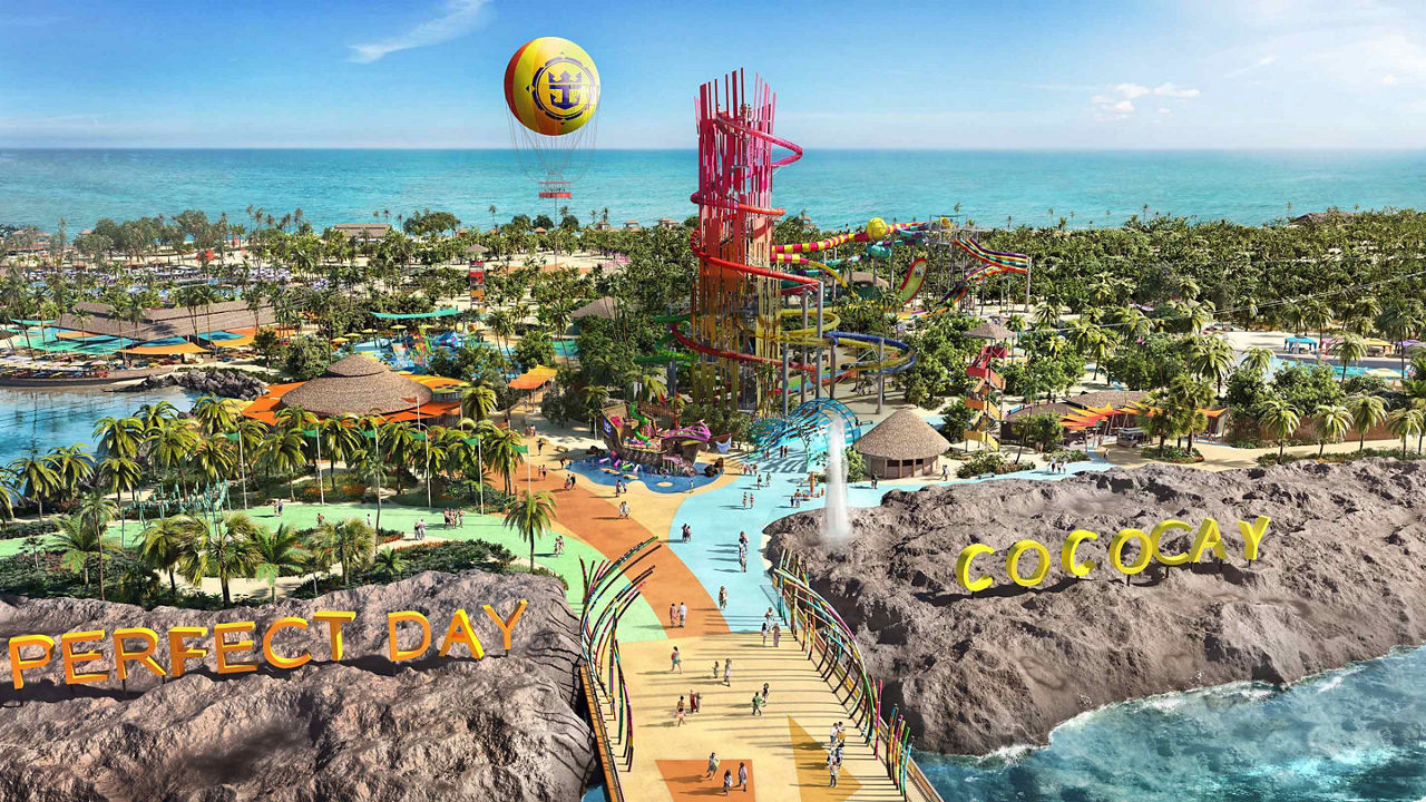 perfect day island cococay bahamas overview aerial
