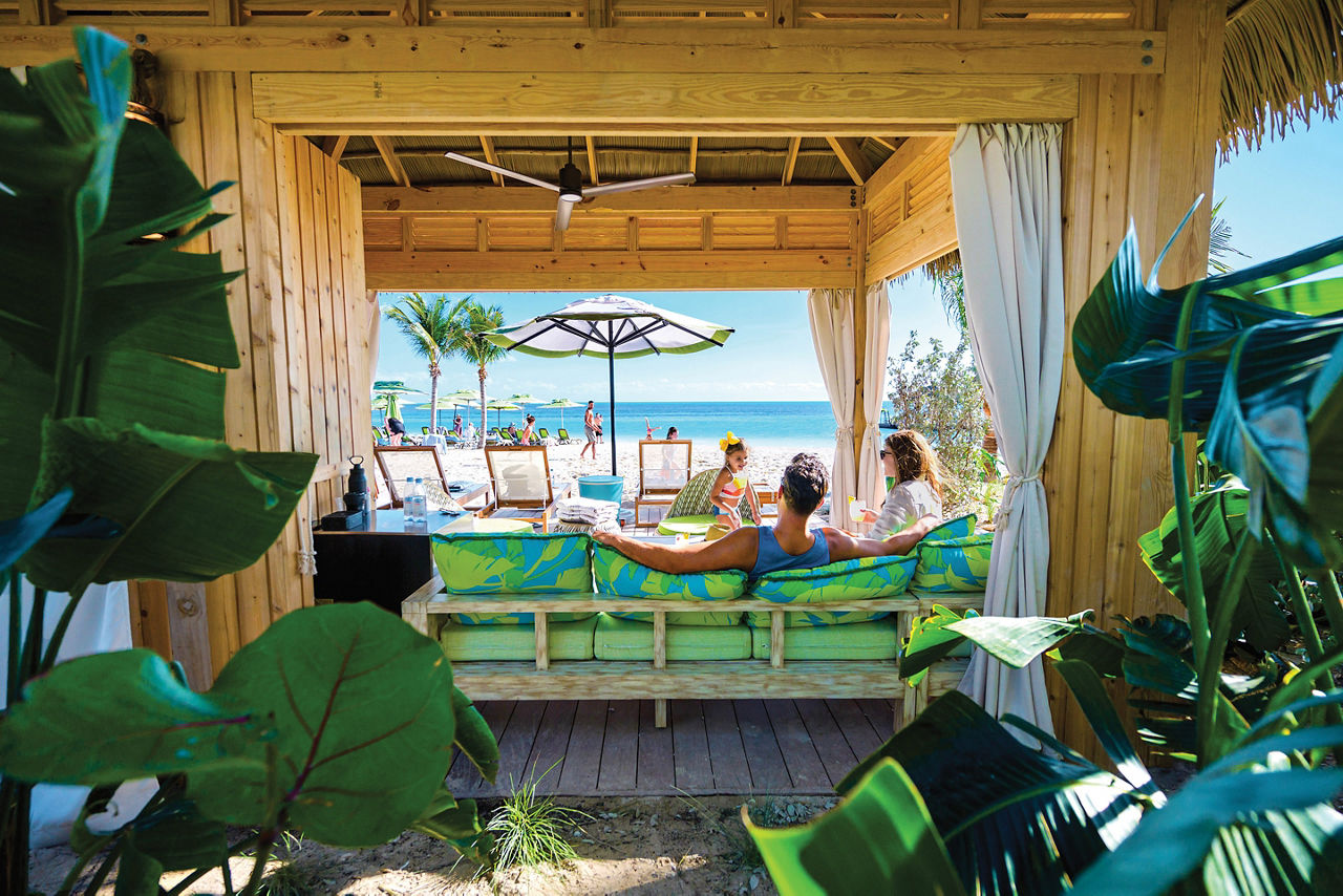 Beach Club Cabana Couple Relaxing, Perfect Day at Coco Cay 