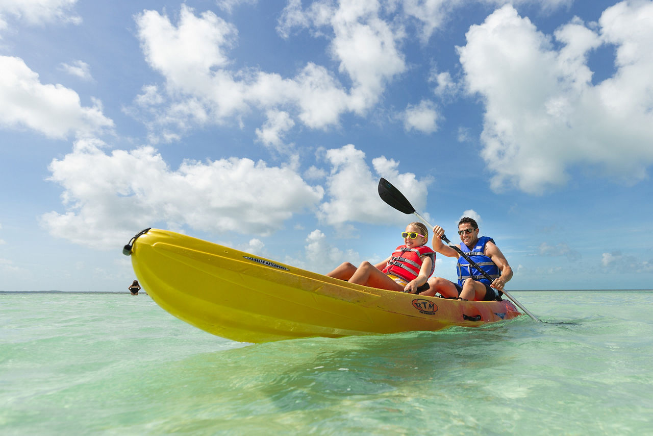 Perfect Day Coco Cay Dad and Daughter Kayaking 