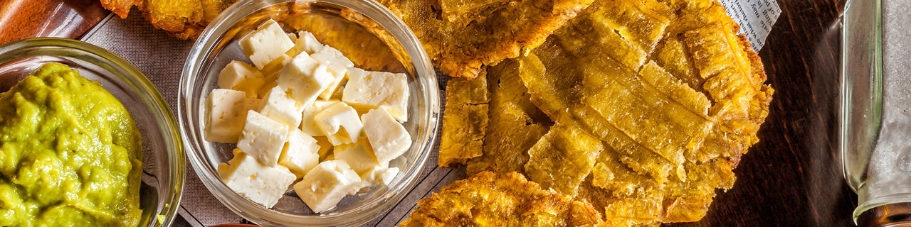 Puerto Rico Tostones Guacamole Cheese
