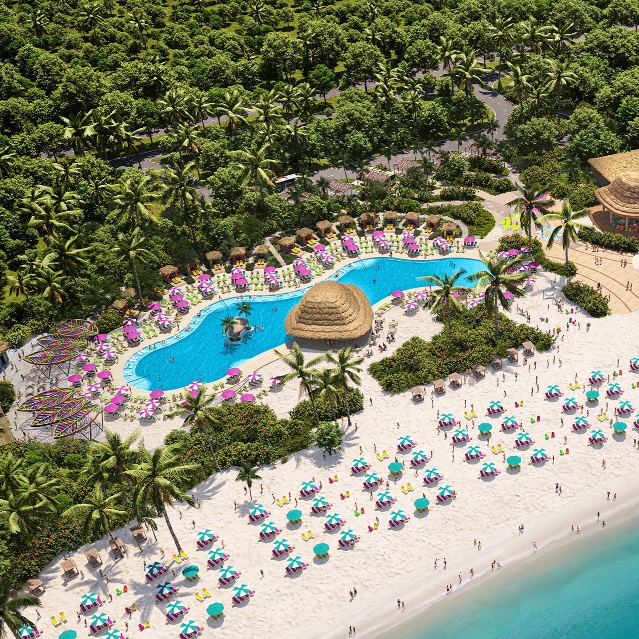 Royal Beach Club Cozumel Aerial Render