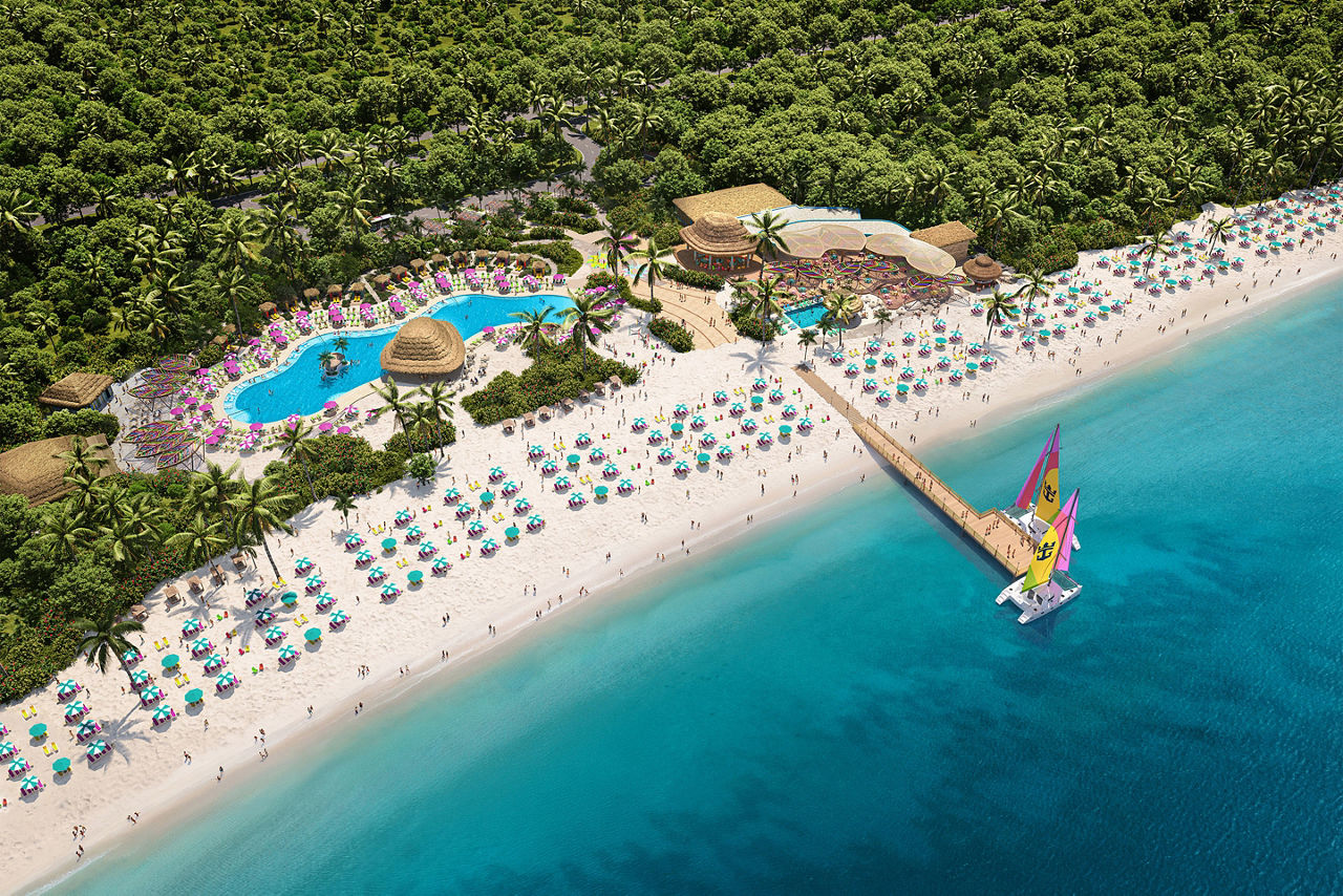 Royal Beach Club Cozumel Aerial Render