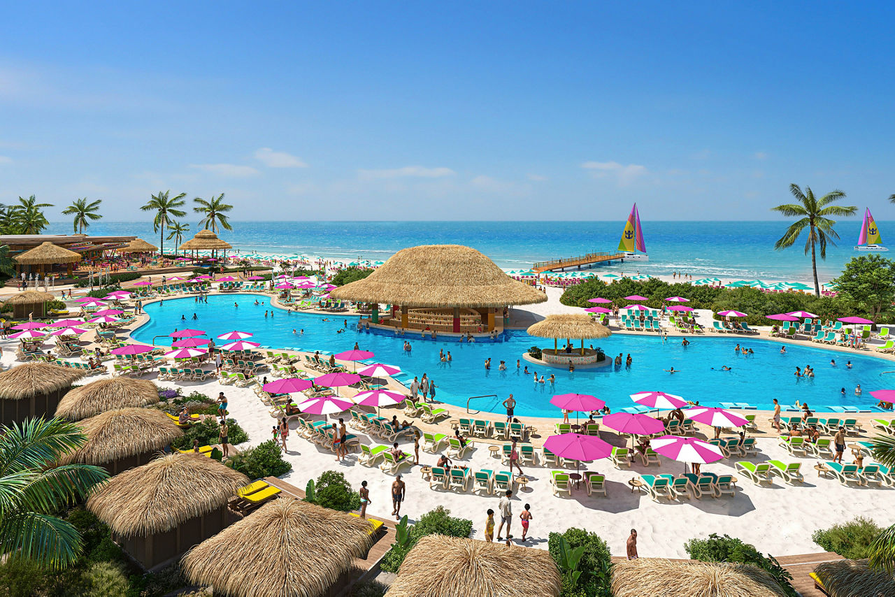 Royal Beach Club Cozumel pool and beach Render