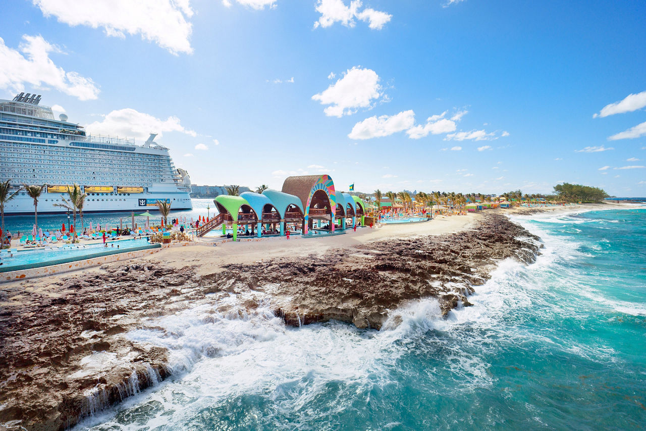 Aerials photo of Party Cove pool at Royal Beach Club Paradise Island