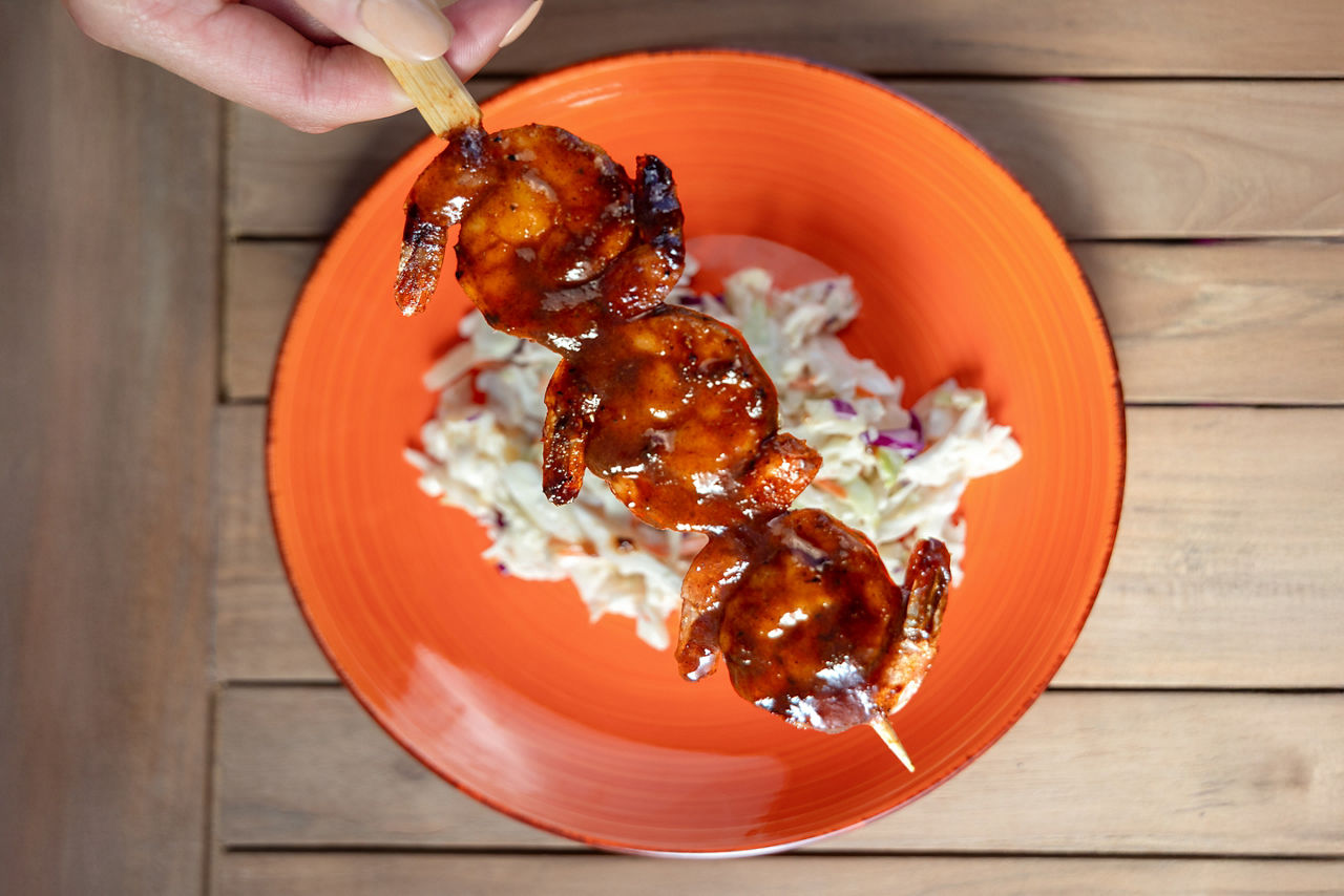 RBC Paradise Island Guava Shrimp Skewer