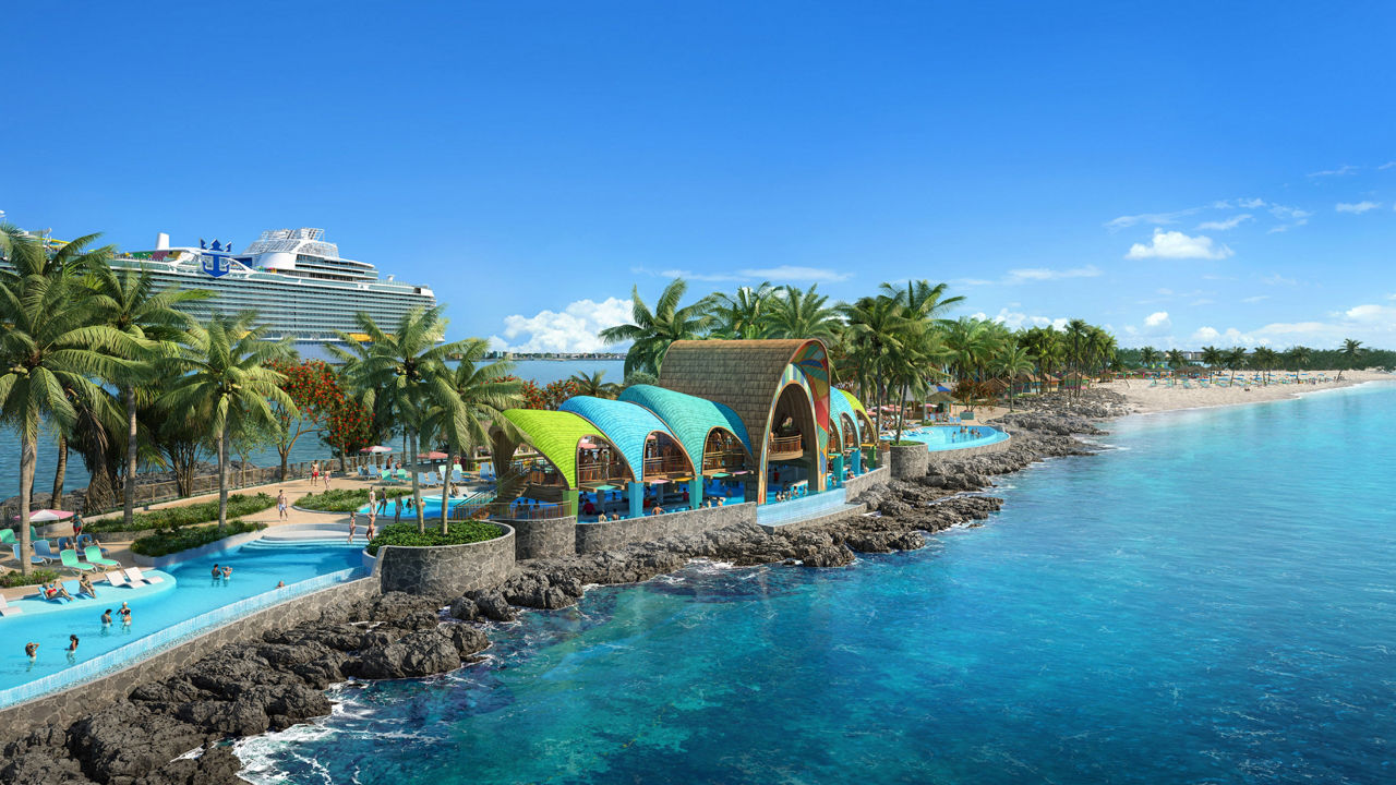 Aerial shot of Royal Beach Club Paradise Island