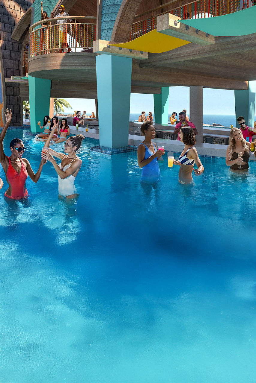 Cove bar Royal Beach Club render mobile