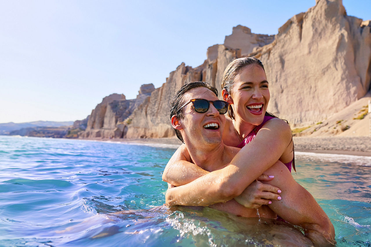 Couple having fun at the beach