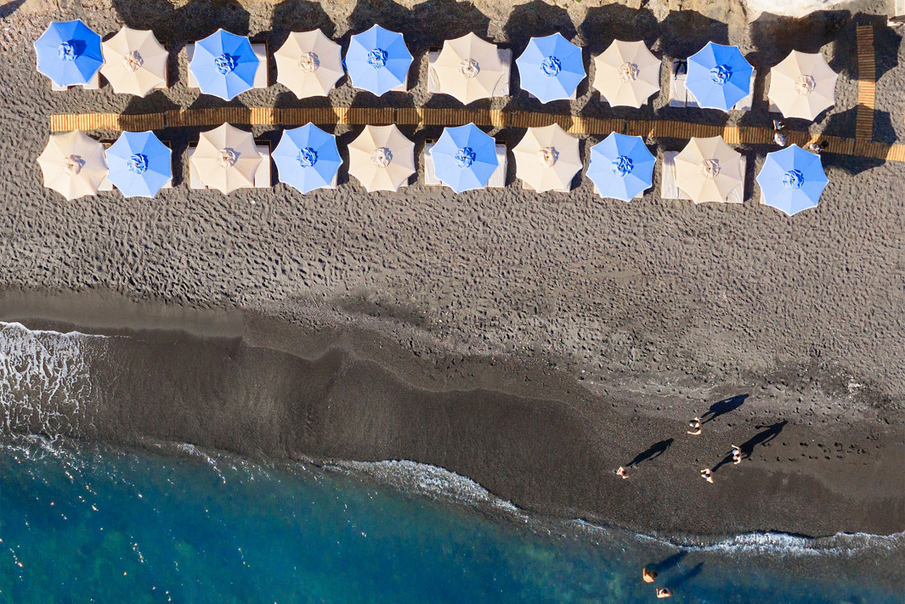 Santorini Aerial View of the sea