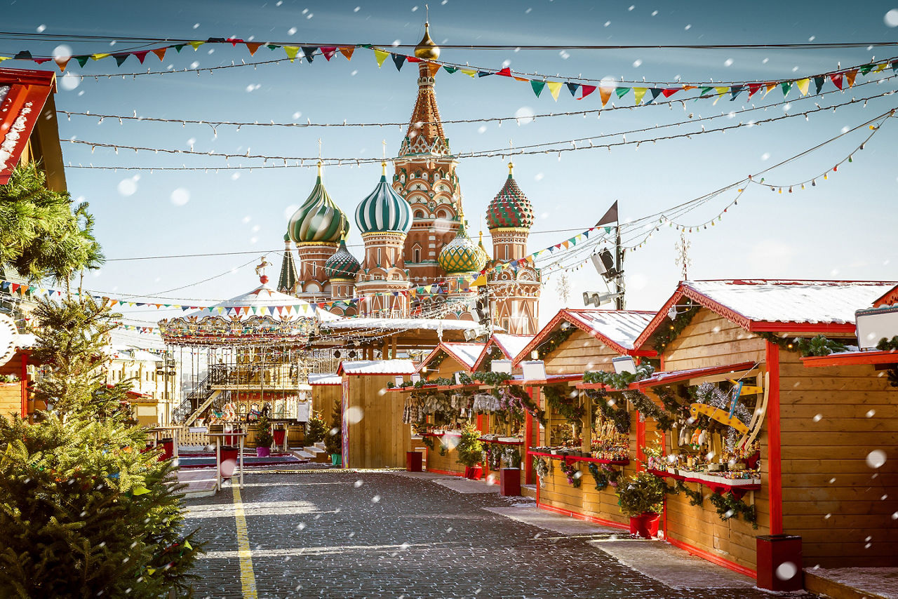 Visit Christmas Markets in Russia's Red Square, Moscow