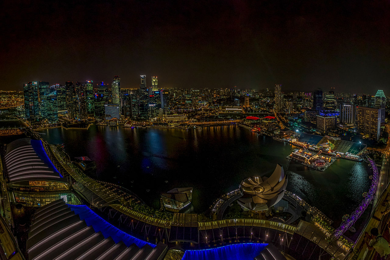 Singapore Aerial at Night
