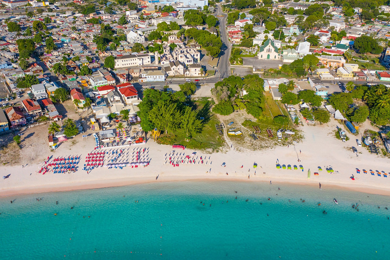 Barbados Beach Aerial Coastline