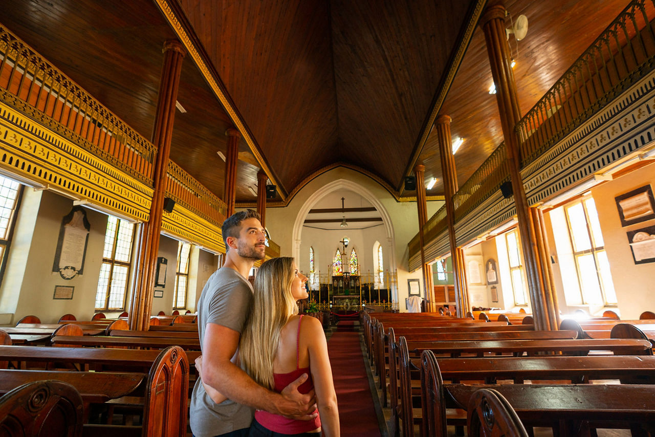 Barbados Couple Cathedral Tour Local History