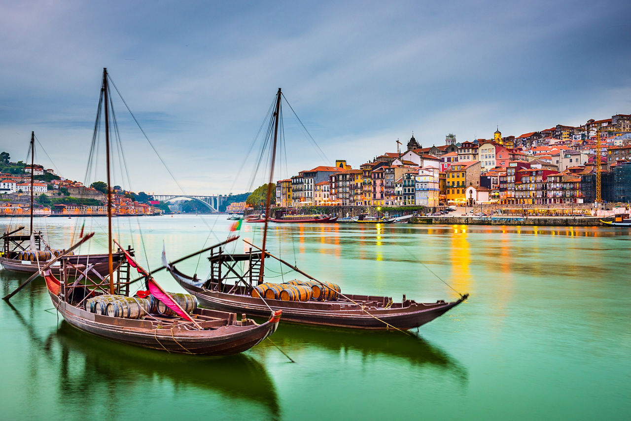 Old Transatlantic destination on the Douro River. Porto, Portugal.
